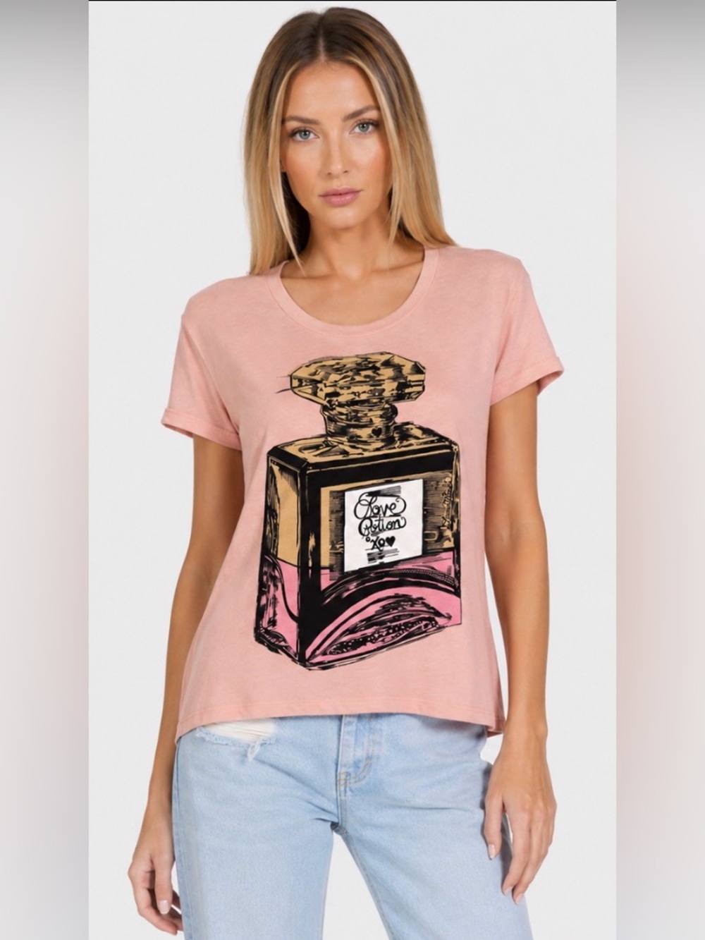 Lauren Moshi Love Potion Perfume
Bottle Graphic Tee Pink Size XS NWT